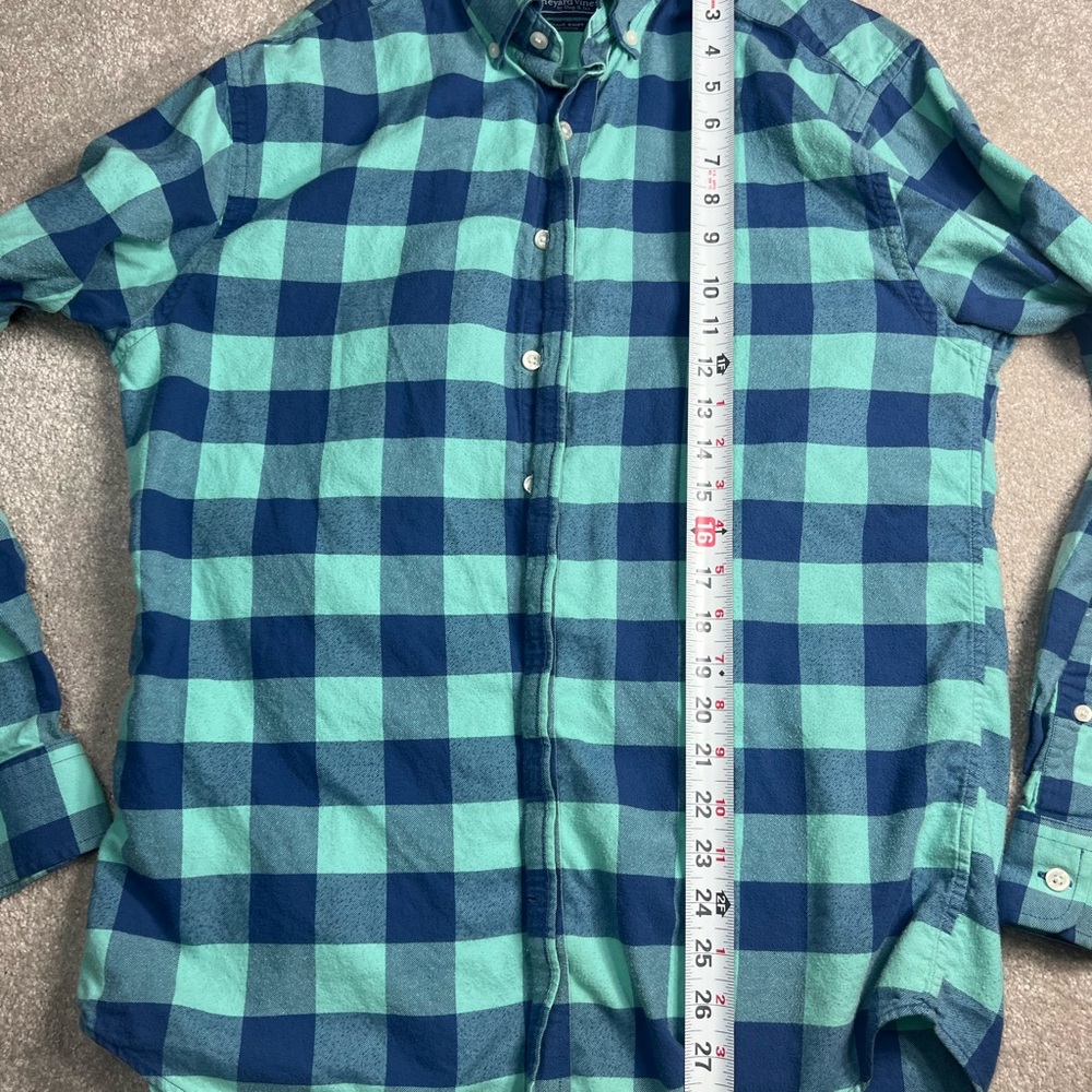 Men's‎ Blue Checkered Shirt - Picture 4 of 5
